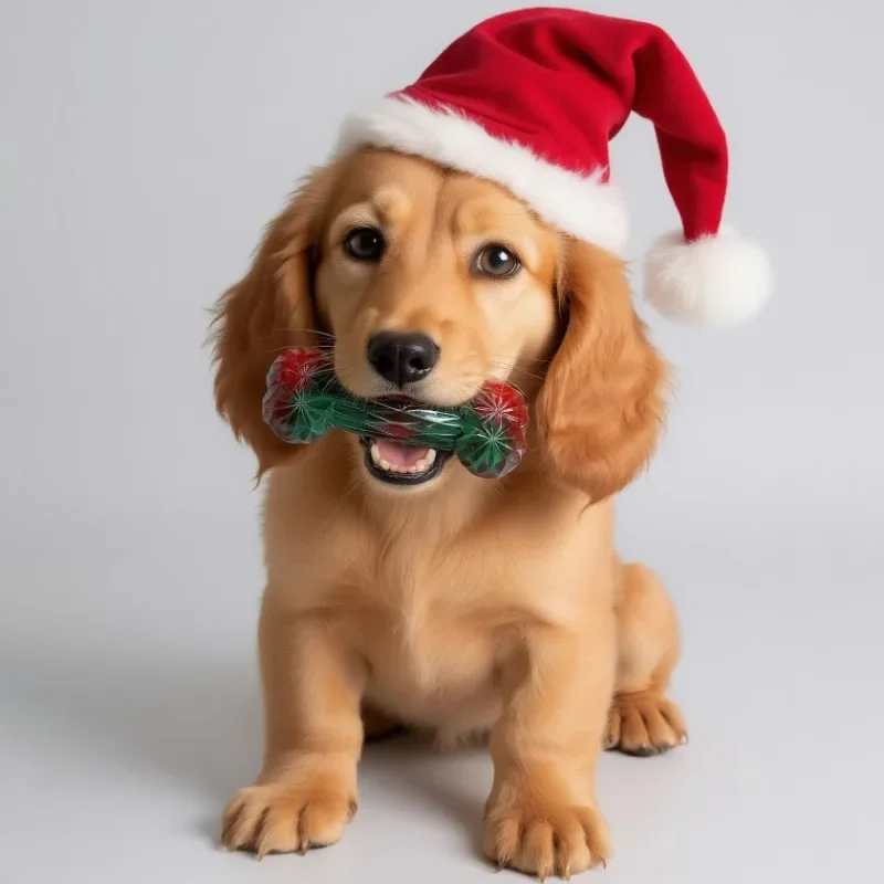 Christmas Color TPR Bone Dog C - огляд і ціна Teeth Cleaning Dog Chew Bone