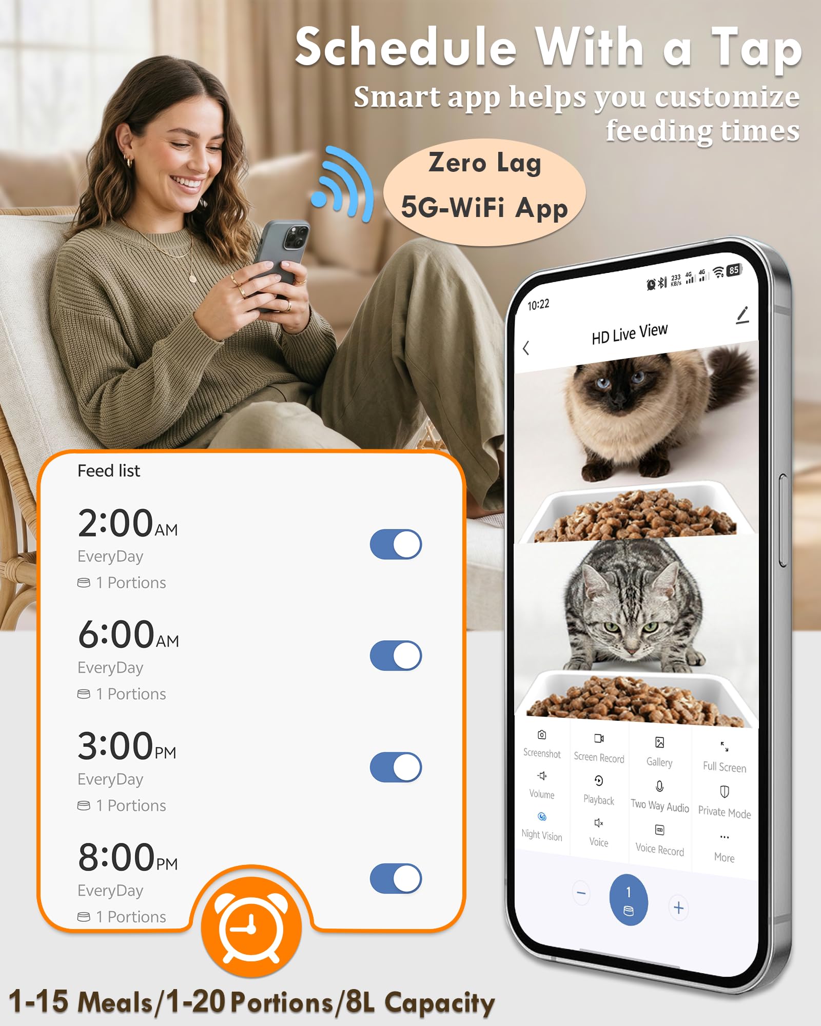 5GHz WiFi 8L Smart Automatic P - огляд і ціна Pet Feeders